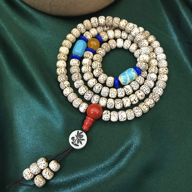 星月菩提108颗佛珠手串批发原籽干磨星月菩提子男女文玩佛珠手链