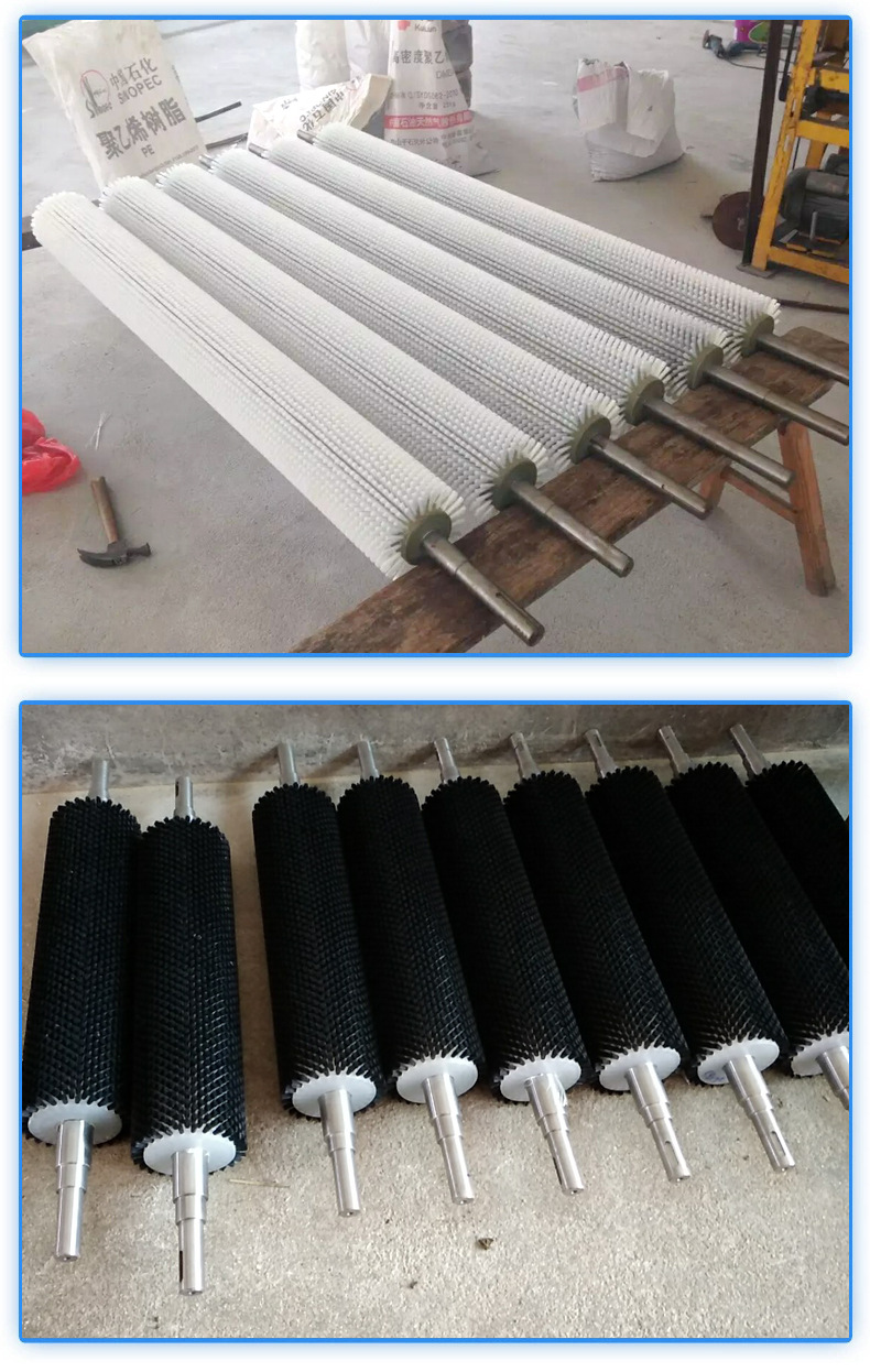 工业毛刷辊 滚筒毛刷 除尘清洗尼龙毛刷辊 空心圆形刷可按需定制