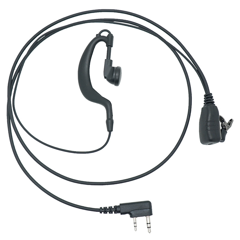 对讲机耳机线k头gt国通 白瓷耳麦克风话咪线左右佩戴加粗抗拉耐用