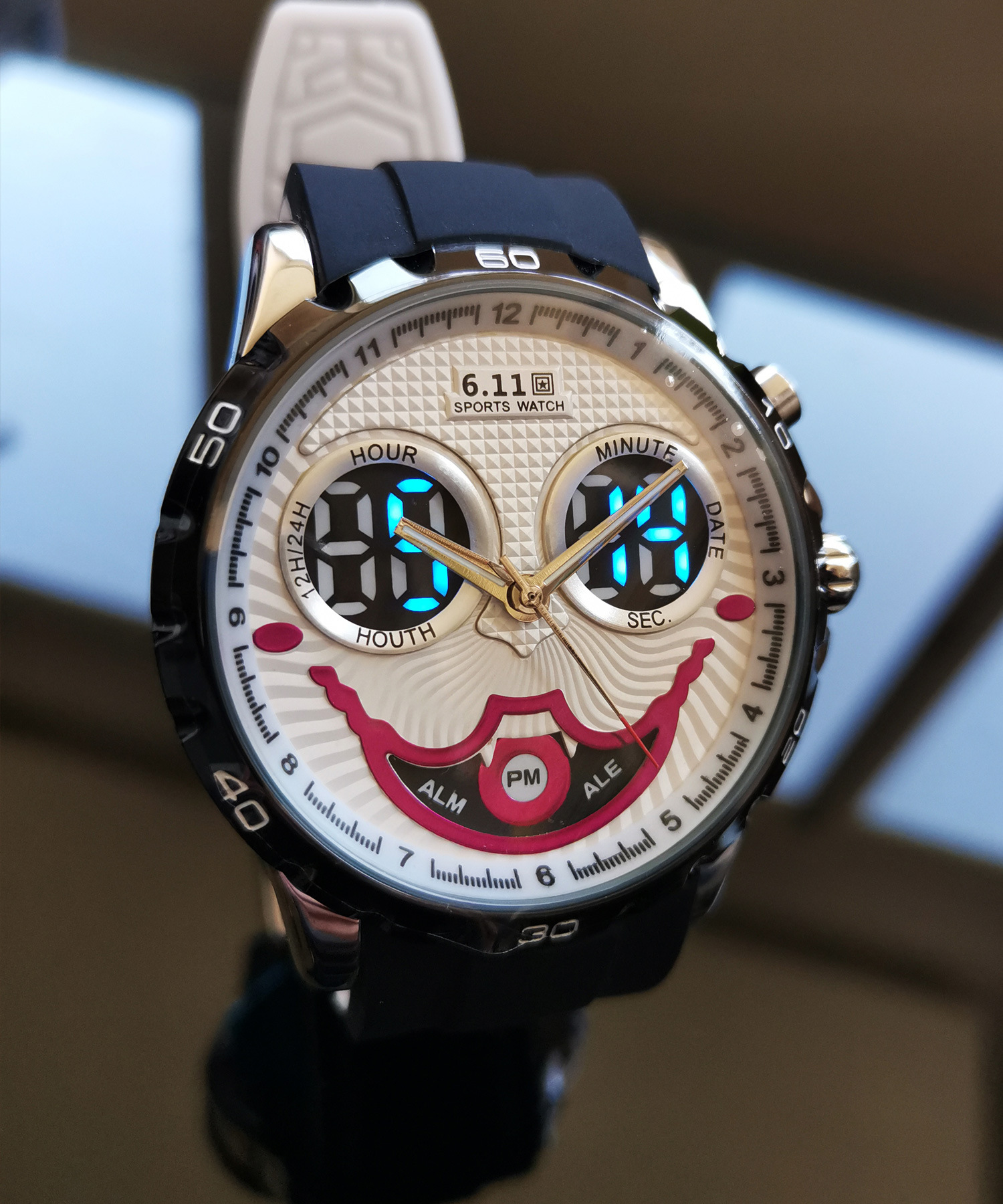 小丑joker电子表多功能led蓝灯双机芯男表运动表潮流新款外贸手表