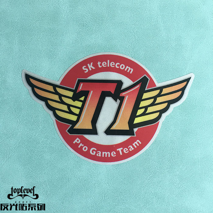 个性反光车贴 联赛战队skt skt1队标logo贴纸摩托车贴防