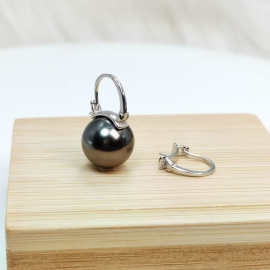 S925纯银高品质水桶 耳勾 耳环耳钩12mm-16mm珍珠镶嵌diy配件空托