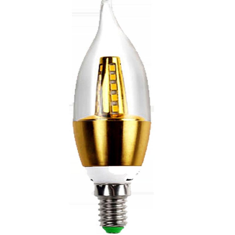 e14螺口led灯泡小口客厅吊灯三色变光12w9白7暖黄拉尾尖泡头5烛形