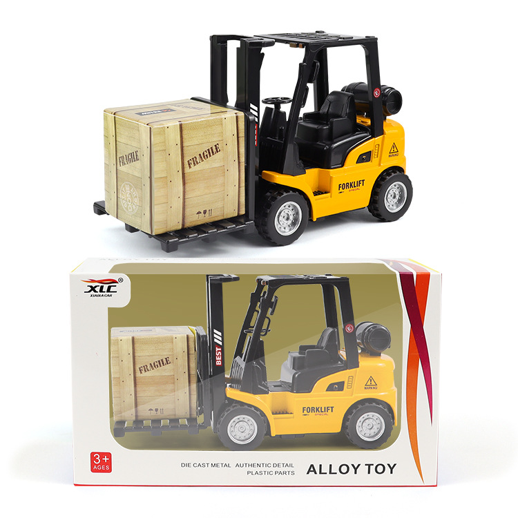 Boy Alloy Toy Car Children's Toy Mini Warrior Engineering Car Toys Building Engineering Forklift Box