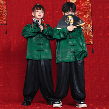 儿童中国风演出服男童武术表演服装国潮女童元旦舞台演出服装唐装