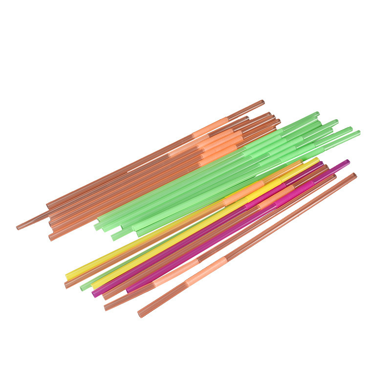 Manufacturers Support Customized Color Art Pearl Milk Tea Straw Bending Pp Plastic Straw Sand Ice Cold Drink Straw