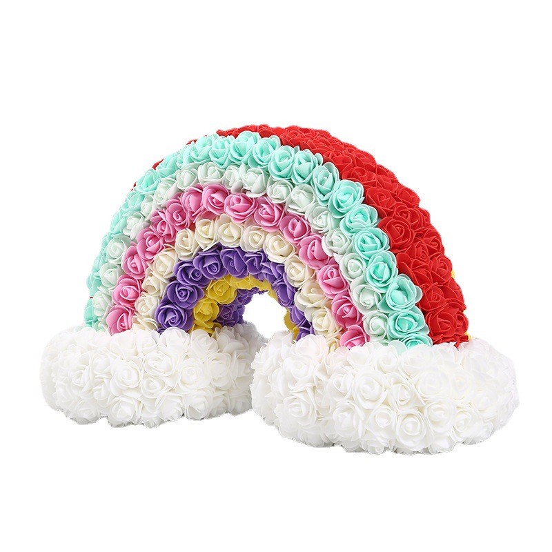 永生花pe彩虹桥爱心七夕情人节礼物生日送女友礼盒摆件