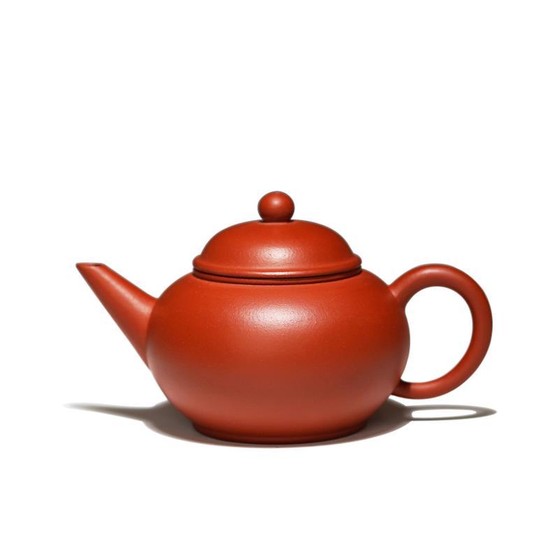 宜兴纯全手工黄龙山原矿朱泥大红袍小品紫砂壶薄胎水平壶功夫茶壶