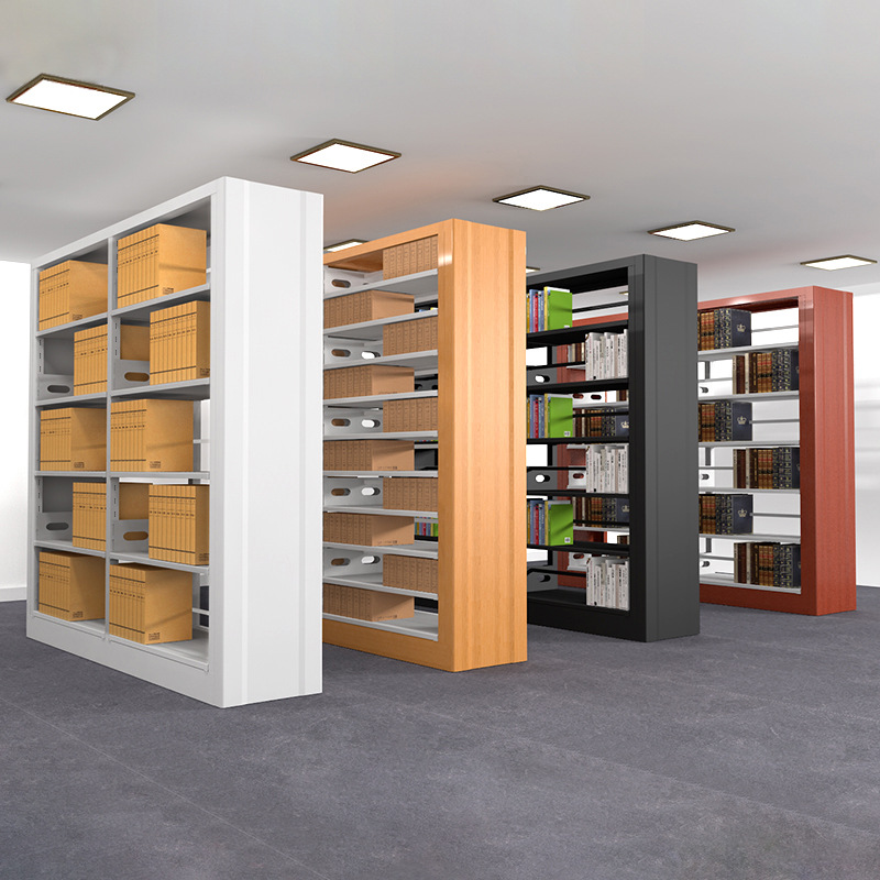 钢制书架图书馆书店学校阅览室专用单双面书柜档案架家用儿童书架