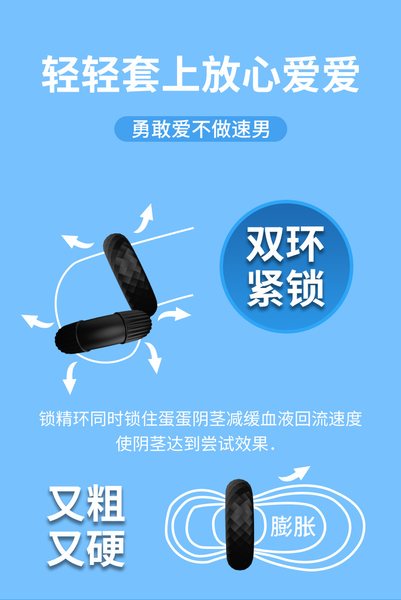 男用锁精环非震动o型硅胶阴茎套环包皮阻复延时环激情夫妻情趣品