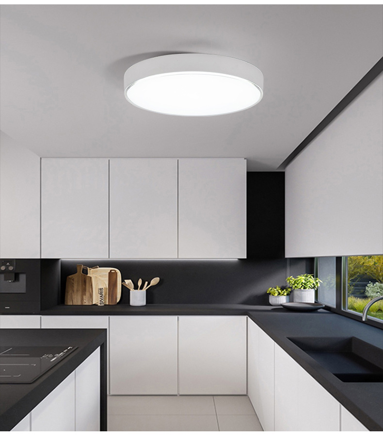 led吸顶灯明装平板灯 简约办公室卫生间走廊过道圆形灯吊装灯轻薄