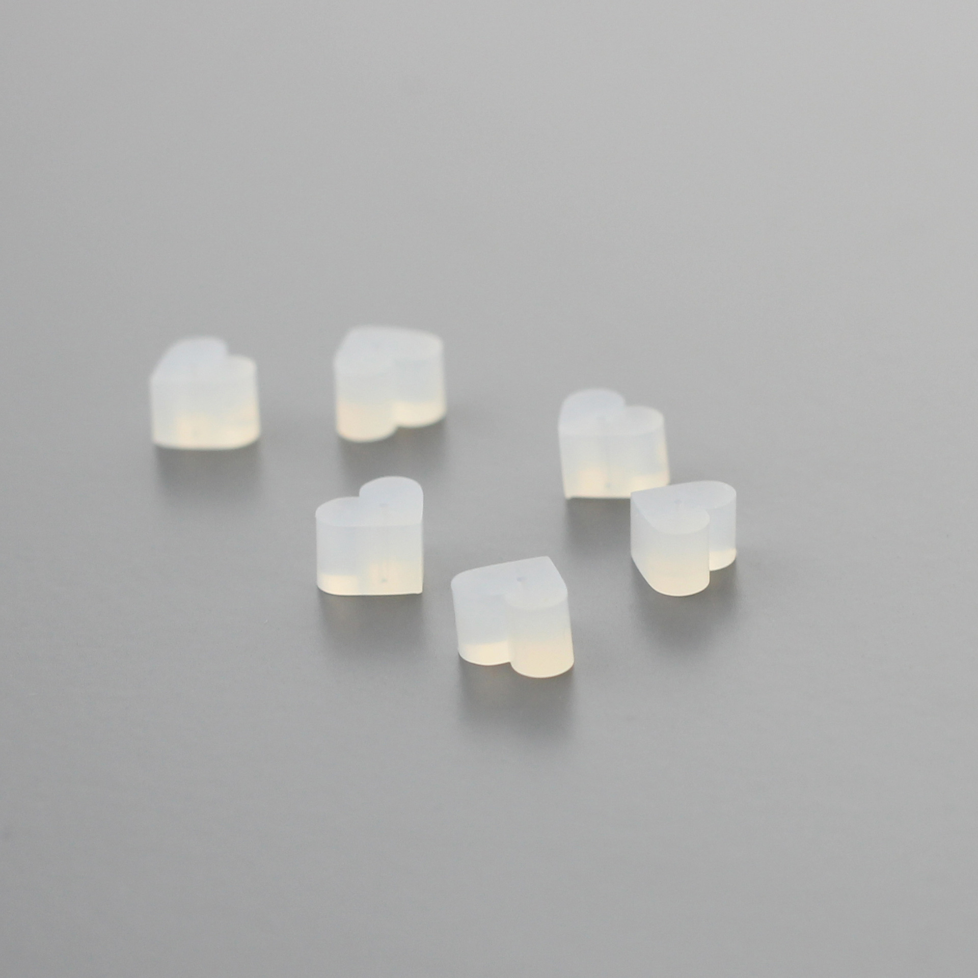 50个高品质白色透明软胶爱心耳塞耳堵 diy耳钉耳钩材料 饰品配件