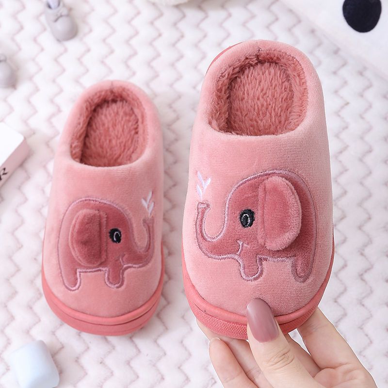 Baby Home Shoes Children's Cotton Slippers Boys and Girls Autumn and Winter Slippers a Family of Three Home Indoor Non-Slip Woolen Slipper