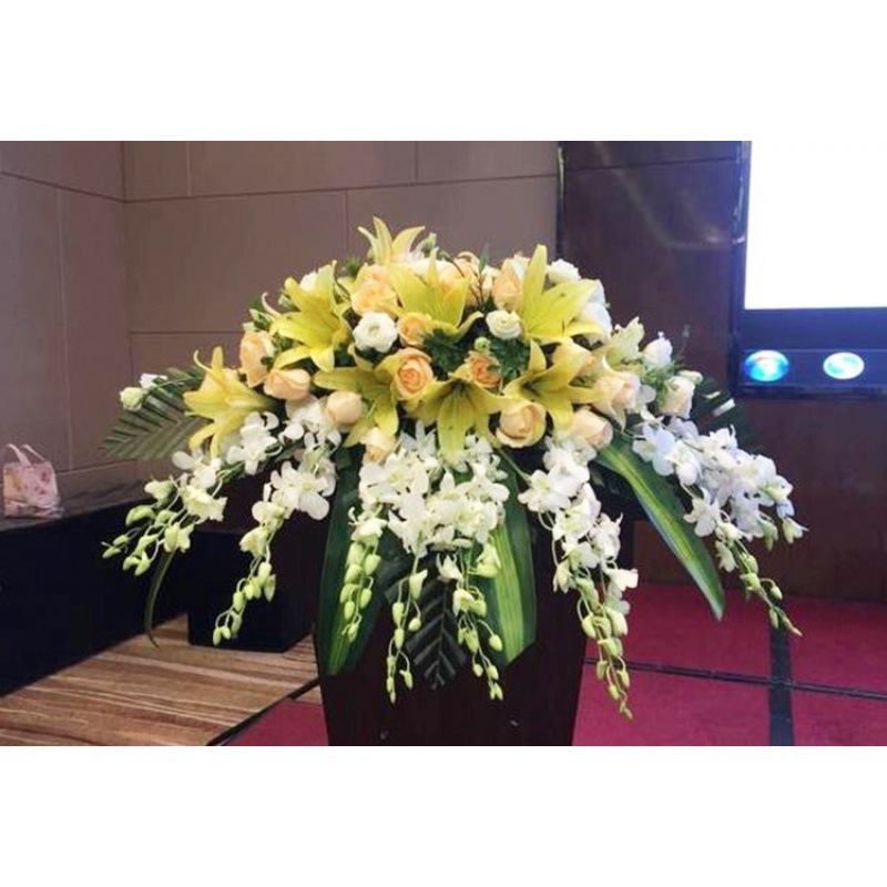 会议桌花鲜花速递同城商务宴会讲台花