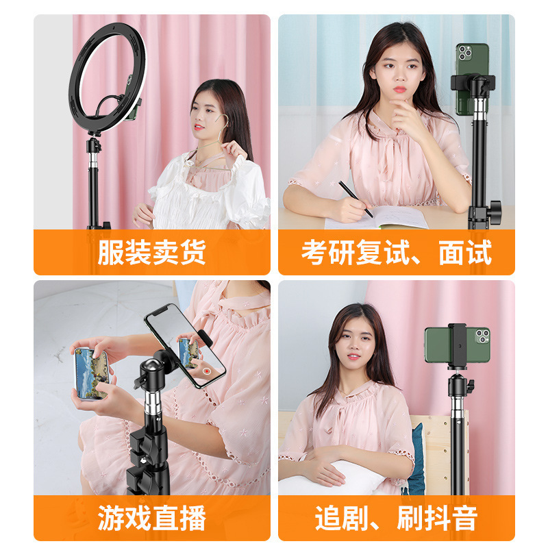 Zmdn Mobile Phone Bracket Live Tripod Floor Photography Douyin Video Fill Light Thermometer Support Frame