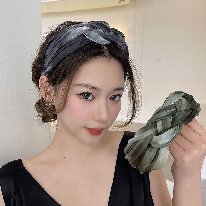 Online Influencer Refined Twist Hair Band Ins Super Fairy Fashion Korean Wide Face Cloth Headband Hairpin Summer All-Match Hair Accessories