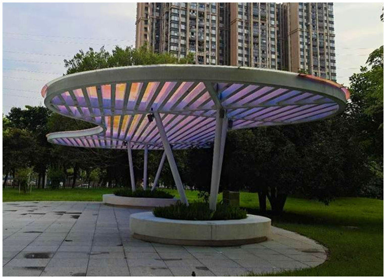 景观不锈钢廊架异形金属圆管钢结构雕塑阳光棚休闲长廊厂家定制