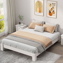 全实木榻榻米床矮床悬浮床现代简约小户型无床头加厚主卧大床