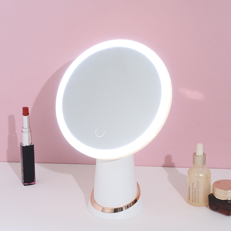 Led Light European Makeup Mirror Desktop Foldable Makeup Mirror with Light Fill Light Desktop Vanity Mirror Students‘ Glasses Wholesale