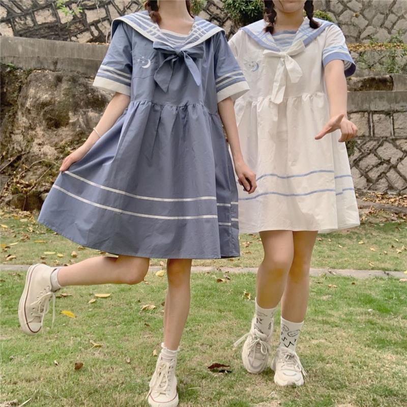 闺蜜裙女夏季学院风乖巧小个子连衣裙学生日系仙女超仙森系初恋裙