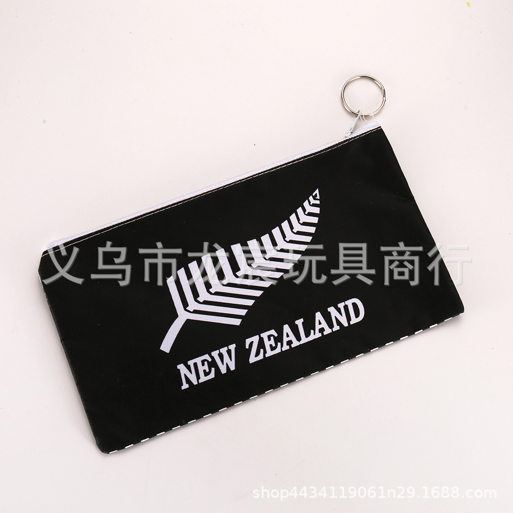 Fiji Flag Pencil Case Creative Cartoon Stationery Box Large Capacity Stationery British American Zipper Oxford Cloth Pencil Bag