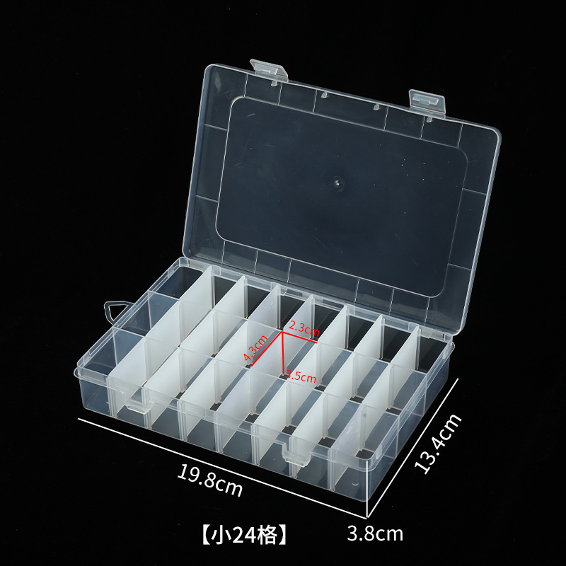 Grid Storage Box 10 Grid 15 Grid 24 Grid 36 Grid Transparent Box Tool Box Small Plastic Box Parts Storage Box