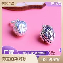 s925银素银泰银挂件吊坠花苞DIY配件手链手工手链项链饰品材料