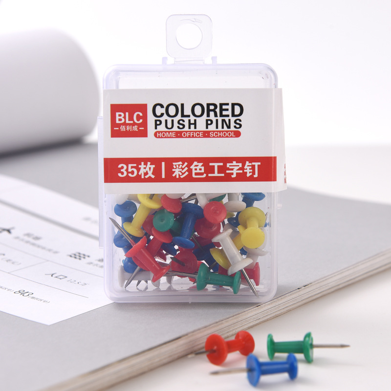 100 Pieces Clip Color Paper Clip Creative Macaron Push Pin Pushpin Silver Pin Cross-Border Ticket Holder