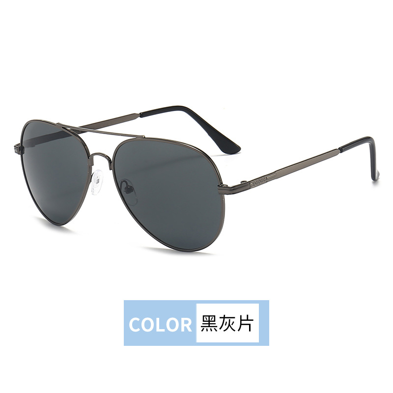 Sunglasses of Same Style with Internet Celebrity Men's Double Beam Sun Glasses Women's New Black Aviator Sunglasses Trendy Driving Driver Special