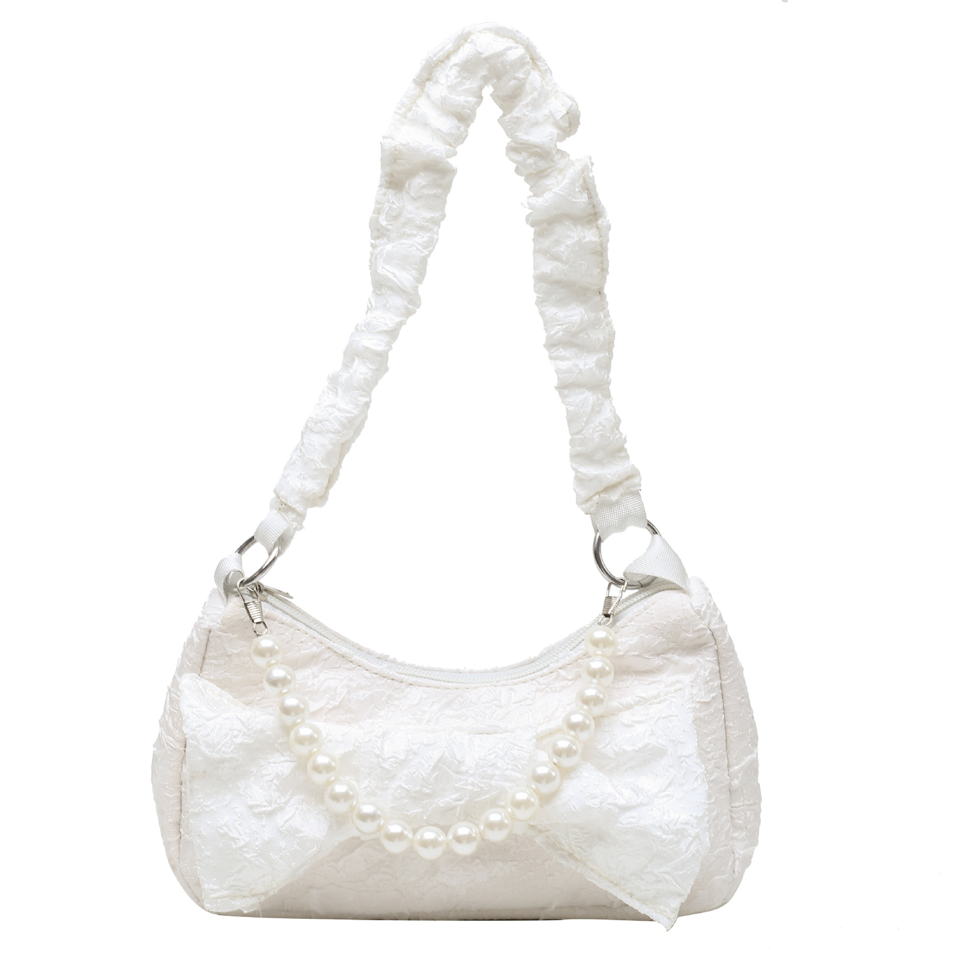 Fall 2021 New Bags Women's Fashion Lace Bow Pearl Underarm Bag Ladies Shoulder Bag Trendy Crossbody Bag