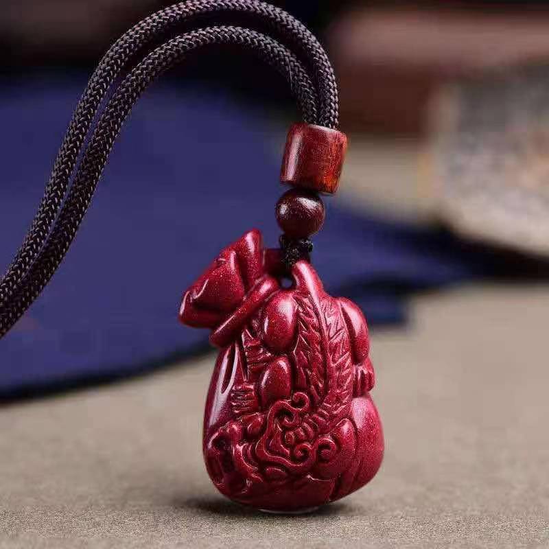 朱砂紫金砂钱袋貔貅吊坠男女款钱袋子朱砂福袋项链朱砂情侣式