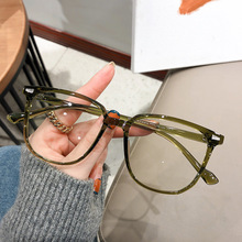 安科橄榄绿眼镜框女近视可配度数超轻眼镜架素颜神器大脸显瘦7165