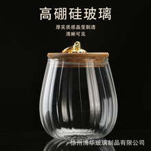厂家直供玻璃茶叶罐高硼硅玻璃杯 茶叶咖啡豆储物罐 加厚带盖杯子