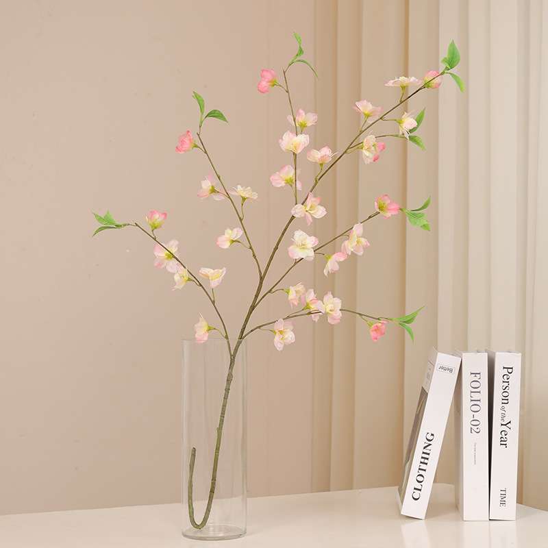 Yibo Juju New Artificial Cheery Branch Chinese Style Idyllic and Retro Home Hotel Decorative Flower Arrangement Decoration Wholesale
