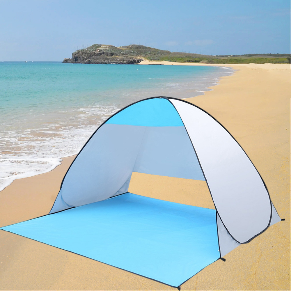 户外免安装速开沙滩帐篷折叠露营野外便携全自动帐篷简易纱网帐篷