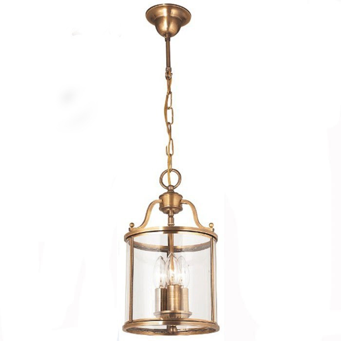 Cross-Border American Copper Chandelier Entrance Door Restaurant Simple Stair Bar Metal Solder Cylinder Glass Lamps