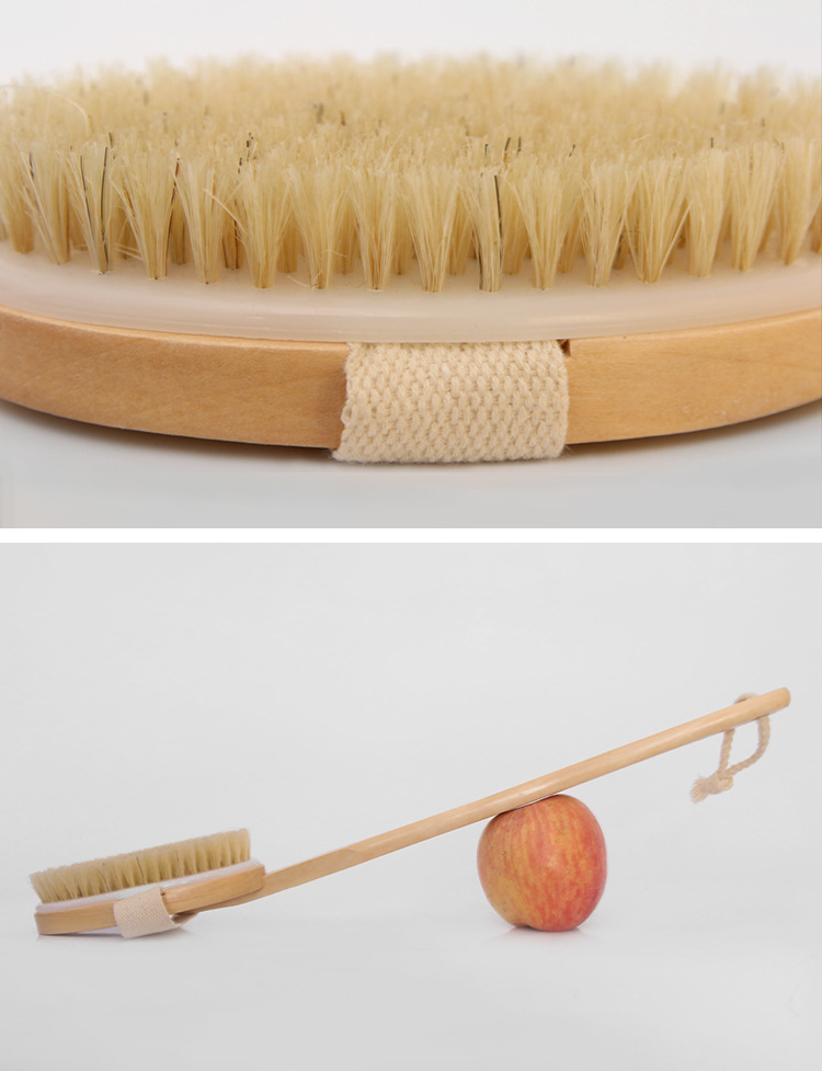 长柄可卸脱猪鬃浴刷 洗浴刷 按摩刷 去角质浴刷 经络刷浴刷批发经