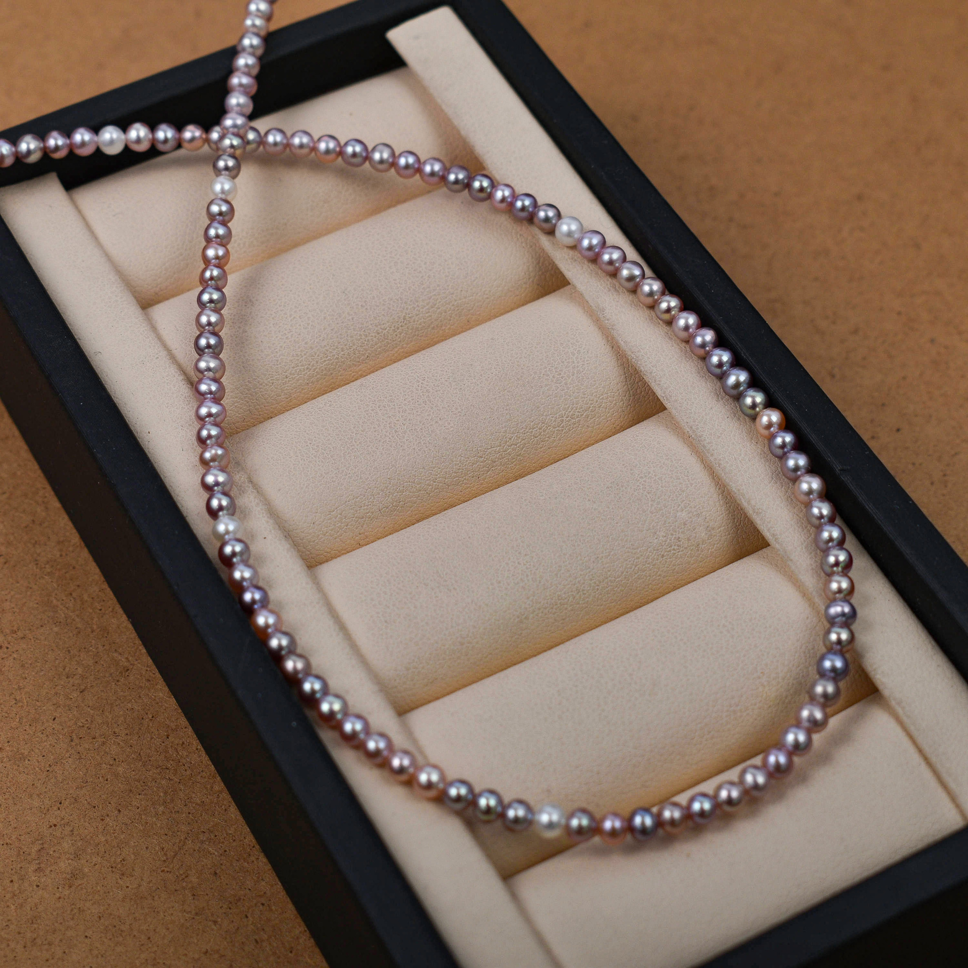 4-5近正圆高货天然淡水珍珠糖果色小珍珠项链强光散珠diy手工批发