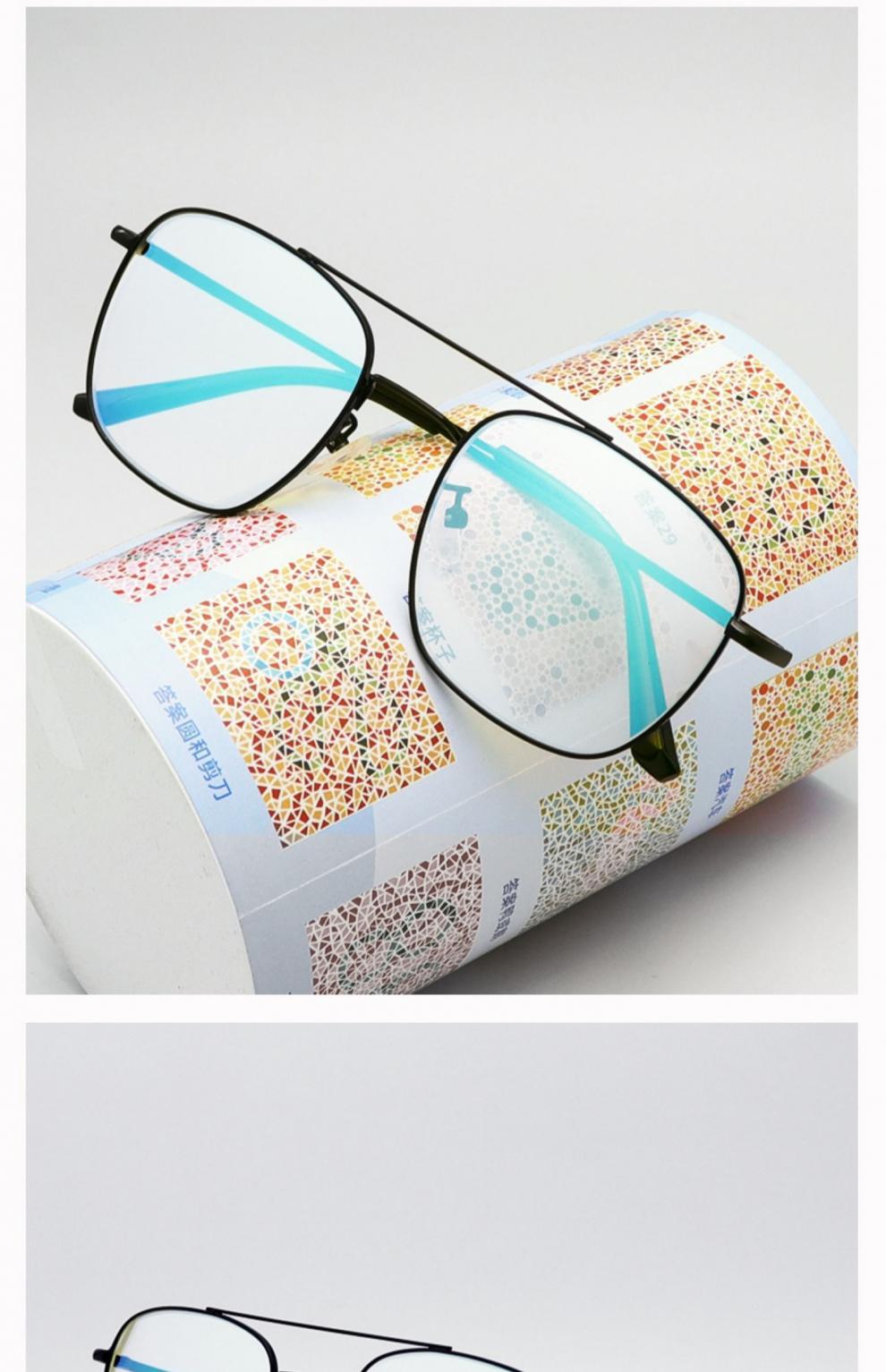 红绿色盲眼镜新款盲色弱眼镜透明无色框架式近视眼睛男女通用辩色