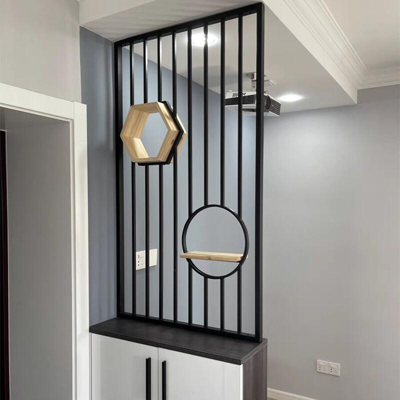 现代铁艺屏风入户玄关装饰餐厅客厅洗漱台卫生间轻奢镂空半隔断