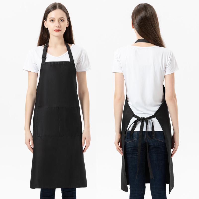 Worsted Waterproof Apron Customized Logo Printing Factory Wholesale Work Clothes Women's Kitchen Advertising Apron