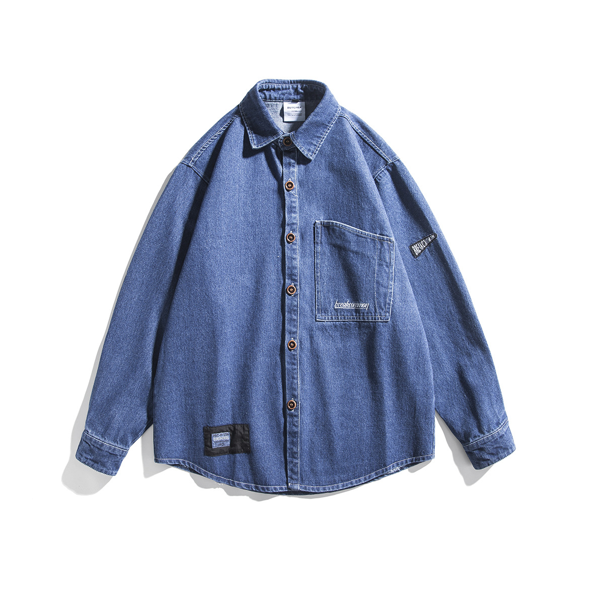 ruiienrs x butcher 2021 ss日系春款潮流工装宽松牛仔衬衫cs52