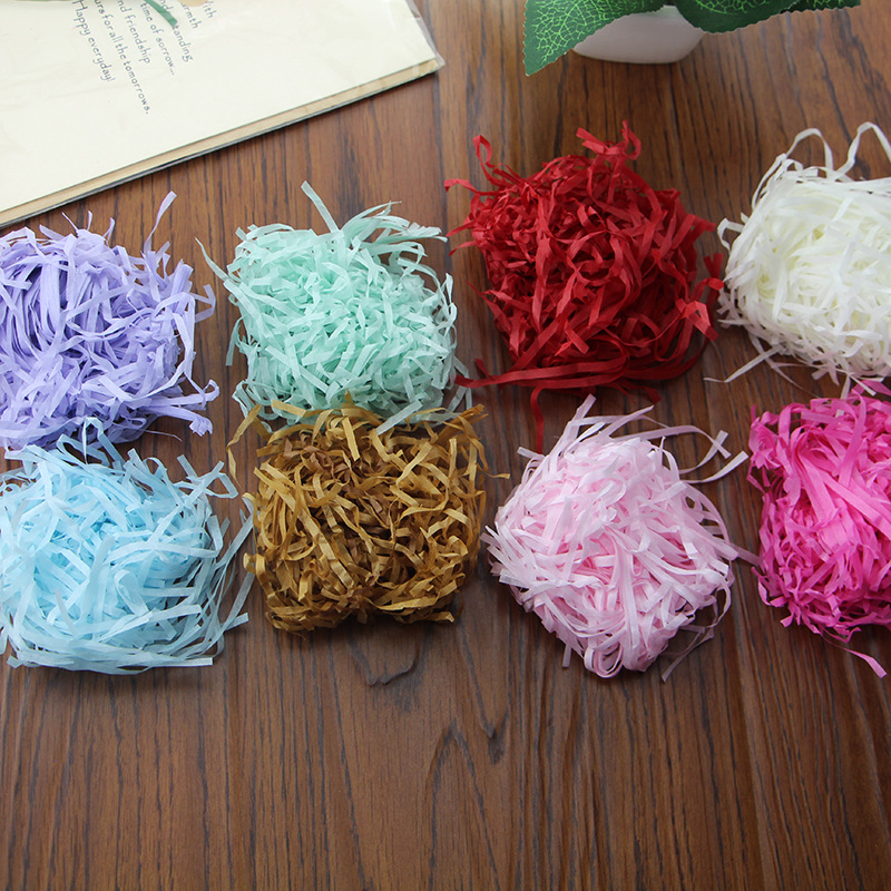 100克拉菲草棉纸碎纸丝礼盒填充装饰物礼品盒喜糖盒装饰用品纸丝