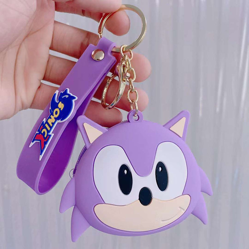 New Cartoon Sonic Hedgehog Silicone Coin Purse Bag Children Coin Storage Small Bag Keychain Pendant