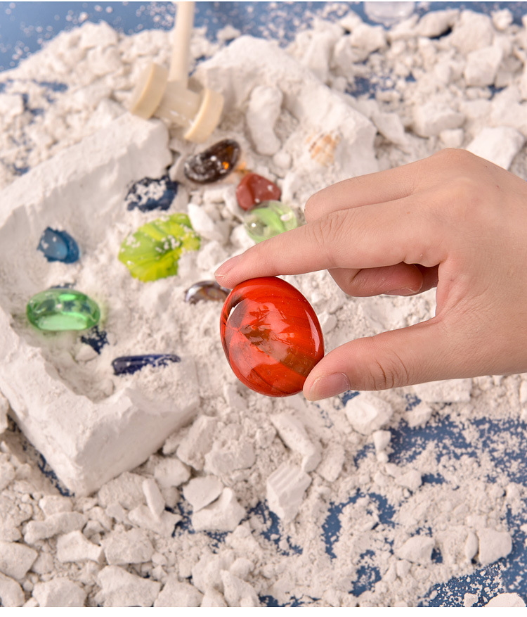 儿童考古挖掘玩具宝石盲盒小学生手工diy宝藏水晶石寻宝挖宝钻石