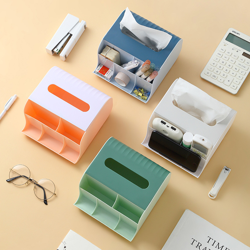 INS Style Simple Cute Desktop Storage Box Student Dormitory Desk Pen Holder Cosmetic Finishing Makeup Brush Barrel Tissue Box