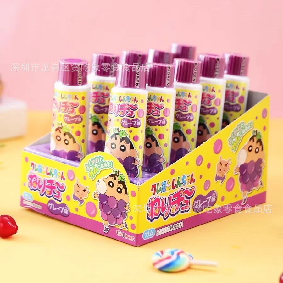 日本进口 蜡笔小新牙膏泡泡糖 葡萄味汽水味儿童趣味糖果玩具零食