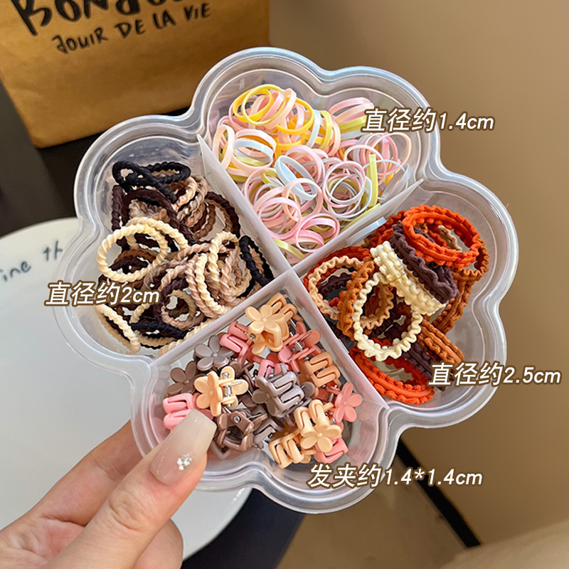 New Internet Celebrity Candy Color Children's Set Gift Box Rubber Band Head Rope Cute Not Hurt Hair High Elasticity Hair Ring Hair Accessories