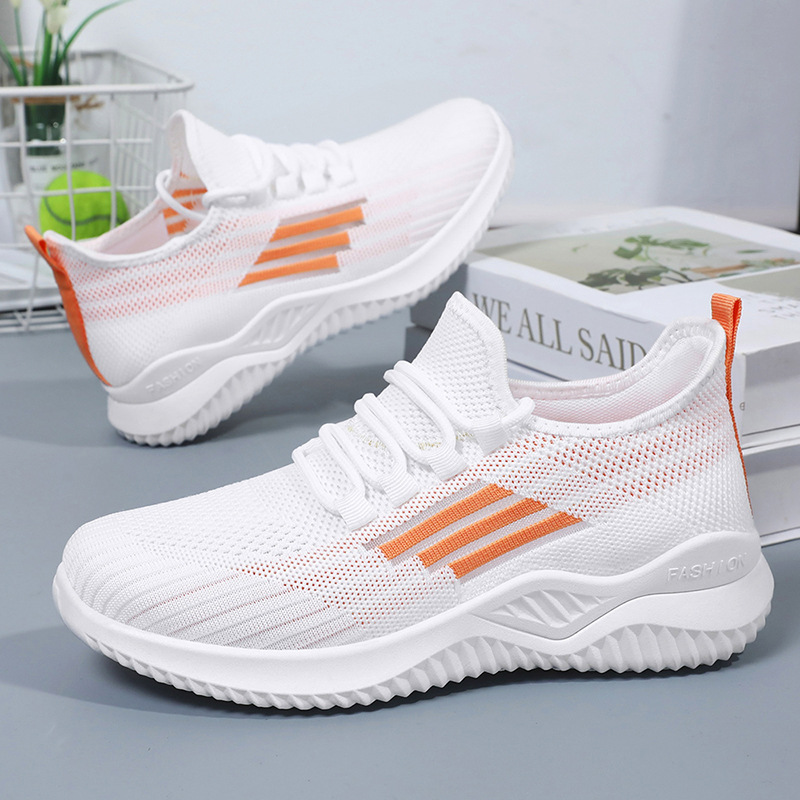 Women's Shoes Summer New Shoes Cross-Border Wholesale Temu Popular Flying Woven Breathable Sneaker Trendy Fashion Casual Shoes