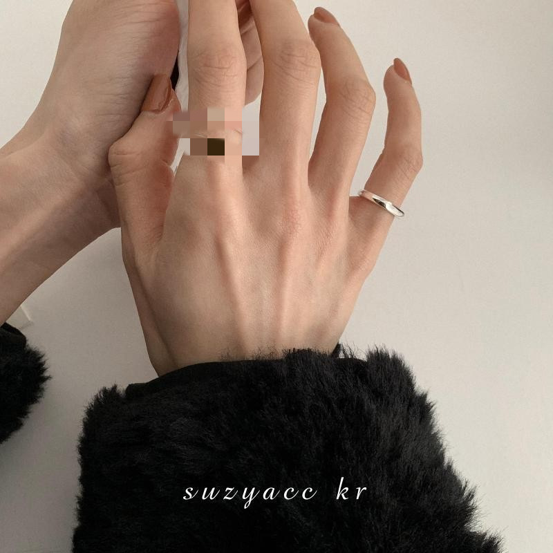 Smile Fashion Chain Index Finger Ring Female Ins Open Cross-Border Retro Simple Jewelry Cold Style Wholesale Accessories